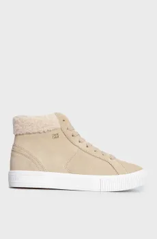 Женские бежевые замшевые хайтопы VULC SUEDE SNEAKER HI Бежевый 37 Tommy Hilfiger FW0FW07549