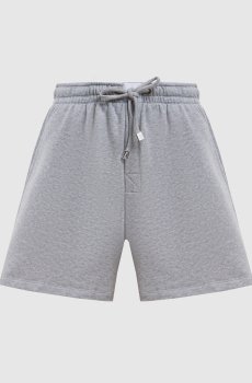 Серые меланжевые шорты с нашивкой логотипа