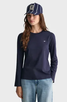 Женский темно-синий лонгслив REG SHIELD Синий M Gant 4200748