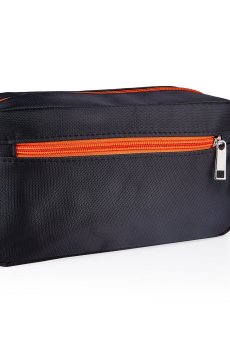 Косметичка черная с оранжевой молнией (AuC2024-6)