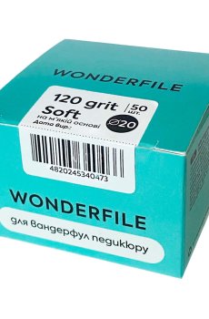Одноразовые файлы на пене для педикюрного диска Wonderfile 20 мм, 120 грит, 50 шт