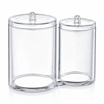 Набор цилиндрических банок для ватных дисков и палочек Boxup прозрачный, 15.5*8*11 см, 2 шт (FT-015)