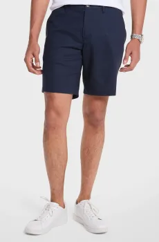 Мужские темно-синие льняные шорты LINEN COTTON SHORT Синий 31 Michael Kors CS53CSKHC8