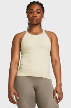Женский бежевый топ Vanish Elite Seamless Tank Бежевый M Under Armour 1383652-273