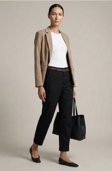 Штани chino з поясом - чорний