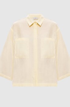 Желтая рубашка из льна