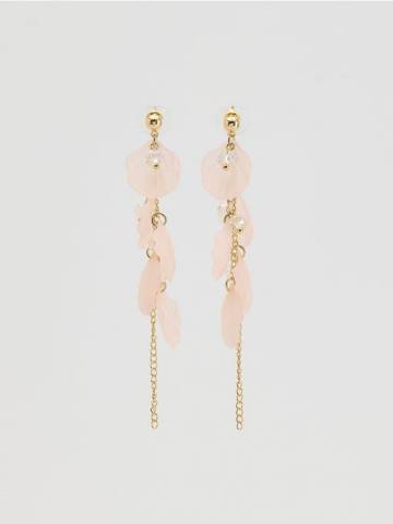 Reserved - Довгі висні сережки - нюдовий - 329FD-02X