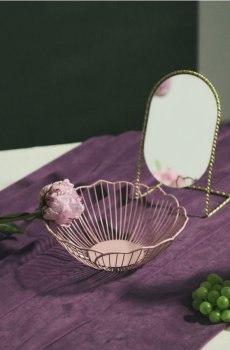 Ажурна декоративна миска - пастельний рожевий