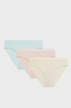 Женские трусики (3 шт) Разноцветный XXL Atlantic 3CLP-012