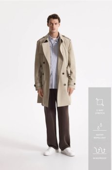 Reserved - Класичний тренч - бежевий - 690IE-08X