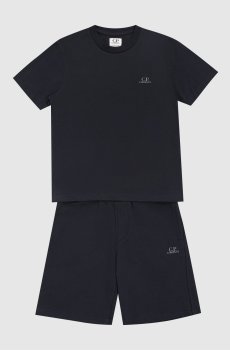 Детский синий костюм с принтом логотипа