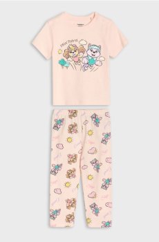 Двокомплектна бавовняна піжама PAW Patrol - пастельний рожевий
