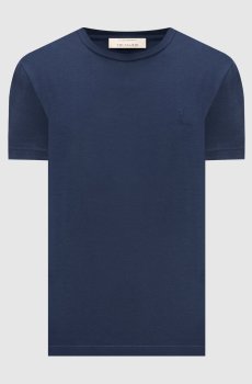 Голубая футболка с принтом логотипа