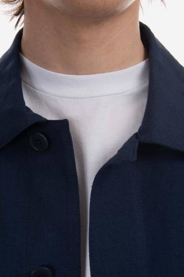 Льняная куртка A.P.C. цвет синий переходная LIAEO.H03053-MARINE Льняная куртка A.P.C. цвет синий переходная LIAEO.H03053-MARINE