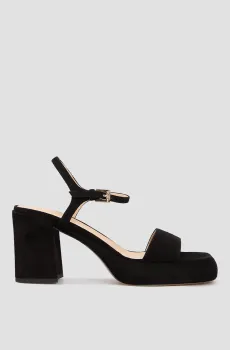 Женские черные замшевые босоножки Черный 37 Baldinini D5E204P6CAMO;0000