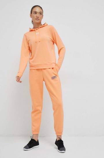 Кофта Under Armour женская цвет розовый с капюшоном однотонная Кофта Under Armour женская цвет розовый с капюшоном однотонная