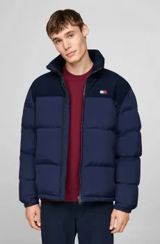 Мужской темно-синий пуховик TJM CORD MIX ALASKA PUFFER Синий M Tommy Jeans DM0DM20004