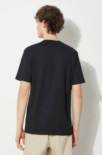 Хлопковая футболка Norse Projects Johannes Organic Logo мужская цвет чёрный однотонная N01.0606.9999 Хлопковая футболка Norse Projects Johannes Organic Logo мужская цвет чёрный однотонная N01.0606.9999