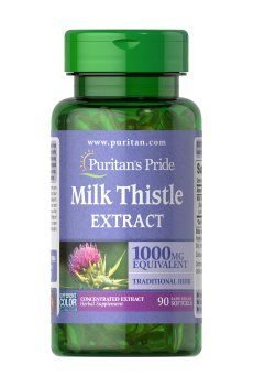 Экстракт расторопши Puritans Pride Milk Thistle 4:1 Extract, 90 гелевых капсул