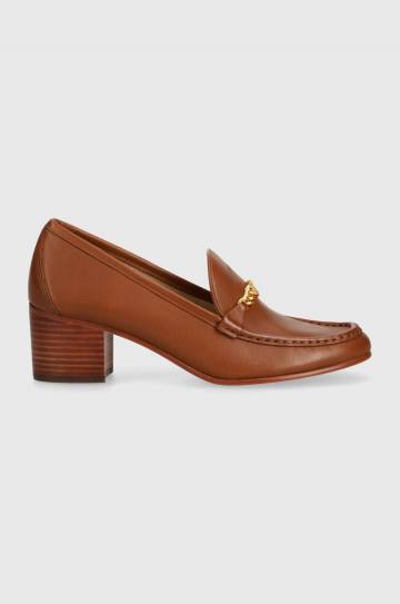 Кожаные туфли Lauren Ralph Lauren Winslet цвет коричневый каблук кирпичик 802942573002 Кожаные туфли Lauren Ralph Lauren Winslet цвет коричневый каблук кирпичик 802942573002
