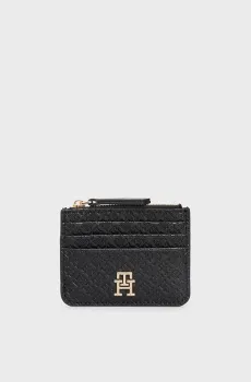 Женский черный кардхолдер с узором TH ETERNITY CC HOLDER MONO Черный ONESIZE Tommy Hilfiger AW0AW16920
