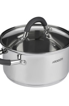 Кастрюля Ardesto Gemini Salerno со стеклянной крышкой, диаметр 12 см, 800 мл (AR1908CS)