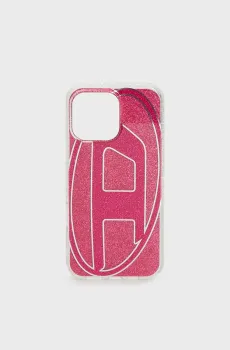 Розовый чехол для телефона Diesel Oval D Glitter Case FW24 for iPhone 16 Pro Max Розовый ONESIZE Diesel 60158