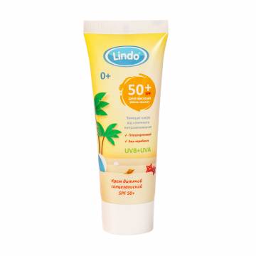 Детский солнцезащитный крем Lindo SPF 50+, 75 мл Детский солнцезащитный крем Lindo SPF 50+, 75 мл