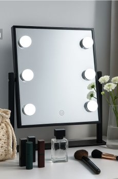 Косметичне дзеркало з LED підсвіткою - чорний