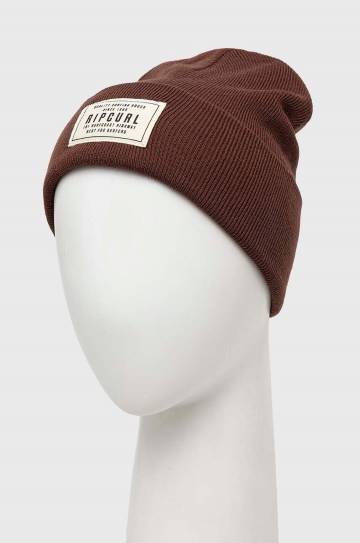 Шапка Rip Curl цвет коричневый из толстого трикотажа Шапка Rip Curl цвет коричневый из толстого трикотажа