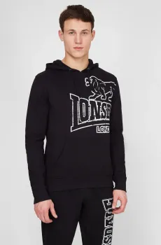 Мужское черное худи Черный XL Lonsdale 114940