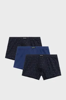Мужские синие боксеры (3 шт) Синий L Atlantic 3MH-194