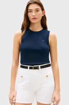 Женская темно-синяя майка SLIM CODY Синий L Tommy Hilfiger WW0WW47806