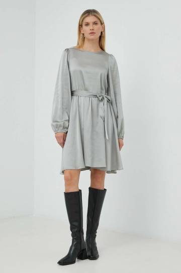 Платье Bruuns Bazaar цвет серый mini расклешённое Платье Bruuns Bazaar цвет серый mini расклешённое