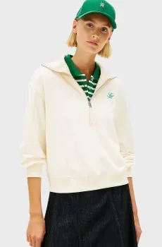 Женская белая кофта SCRIPT HALF Белый M Tommy Hilfiger WW0WW49470