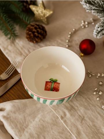 Миска з різдвяним мотивом - зелений