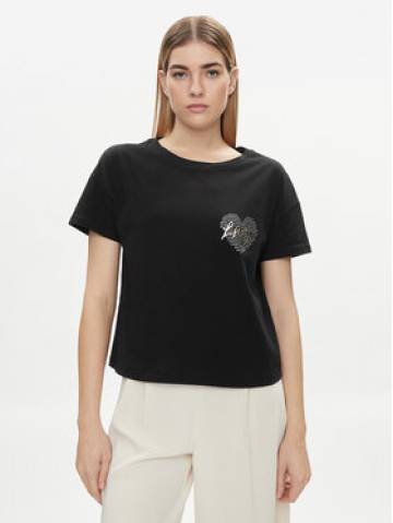 Liu Jo Футболка VA4156 JS923 Чорний Relaxed Fit Liu Jo Футболка VA4156 JS923 Чорний Relaxed Fit
