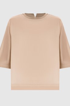 Бежевая блуза из шелка с цепочкой мониль