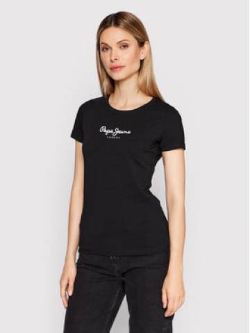 Pepe Jeans Футболка New Virginia PL505202 Чорний Slim Fit Pepe Jeans Футболка New Virginia PL505202 Чорний Slim Fit