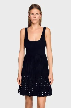 Женское черное платье Черный 38 Sandro SFPRO04582_Black