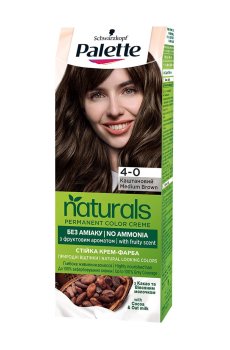 Безаммиачная краска для волос Palette Naturals Permanent Color Creme, 4-0  Каштановый, 110 мл