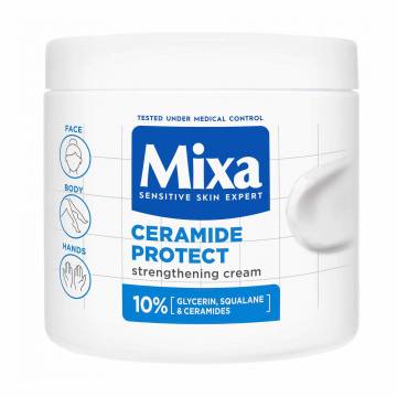 Укрепляющий крем для очень сухой кожи лица, рук и тела Mixa Ceramide Protect Strengthening Cream, 400 мл