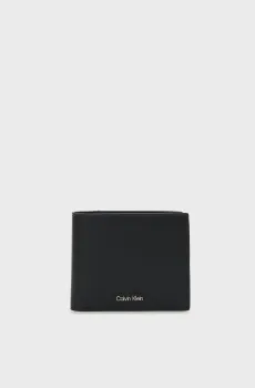Мужской черный кожаный кошелек RAISED Черный ONESIZE Calvin Klein LV04D1163G