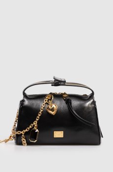 Черная кожаная сумка Vittoria с логотипом