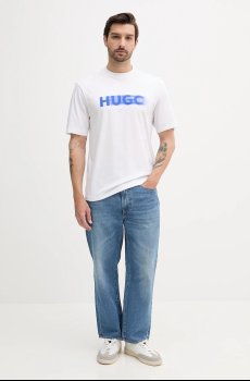 Хлопковая футболка Hugo Blue Nalax