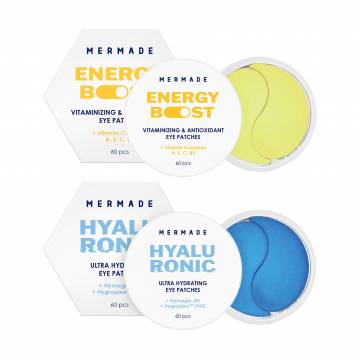 Набор гидрогелевых патчей для кожи вокруг глаз Mermade Double Effect (Hyaluronic, 60 шт + Energy Boost, 60 шт) Набор гидрогелевых патчей для кожи вокруг глаз Mermade Double Effect (Hyaluronic, 60 шт + Energy Boost, 60 шт)