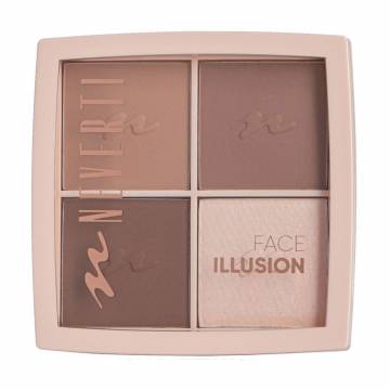 Палетка для контуринга лица Neverti Face Illusion Highlighter Contour Palette 001, 14 г Палетка для контуринга лица Neverti Face Illusion Highlighter Contour Palette 001, 14 г