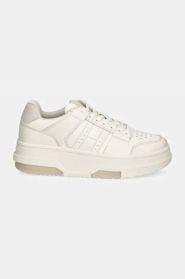 Кожаные кроссовки Tommy Jeans THE BROOKLYN FLATFORM цвет белый EN0EN02592 Кожаные кроссовки Tommy Jeans THE BROOKLYN FLATFORM цвет белый EN0EN02592
