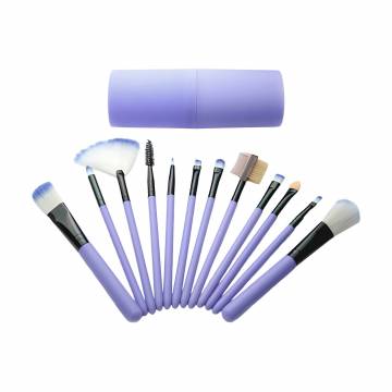 Набор кистей для макияжа Cosmo Shop сиреневый, в овальной пластиковой тубе, 12 шт (CS-207L)