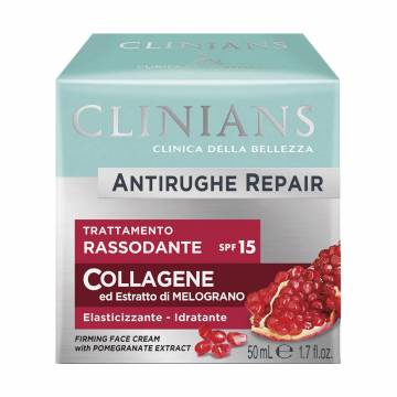 Антивозрастной крем для лица Clinians Antirughe Repair Firming Face Cream SPF 15 с коллагеном и экстрактом граната, 50 мл